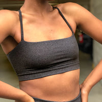 Black Strappy Crop