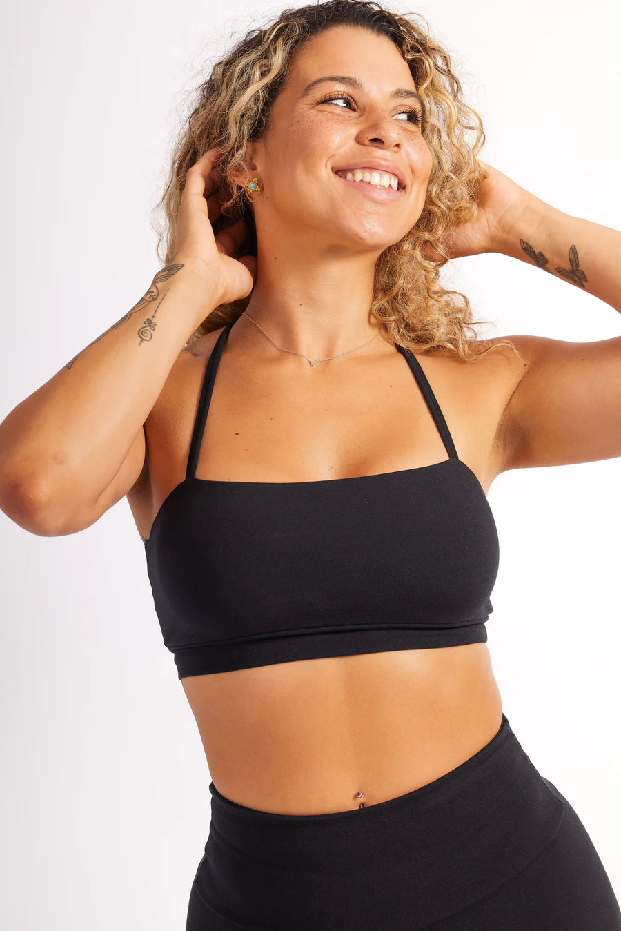 Black Strappy Crop